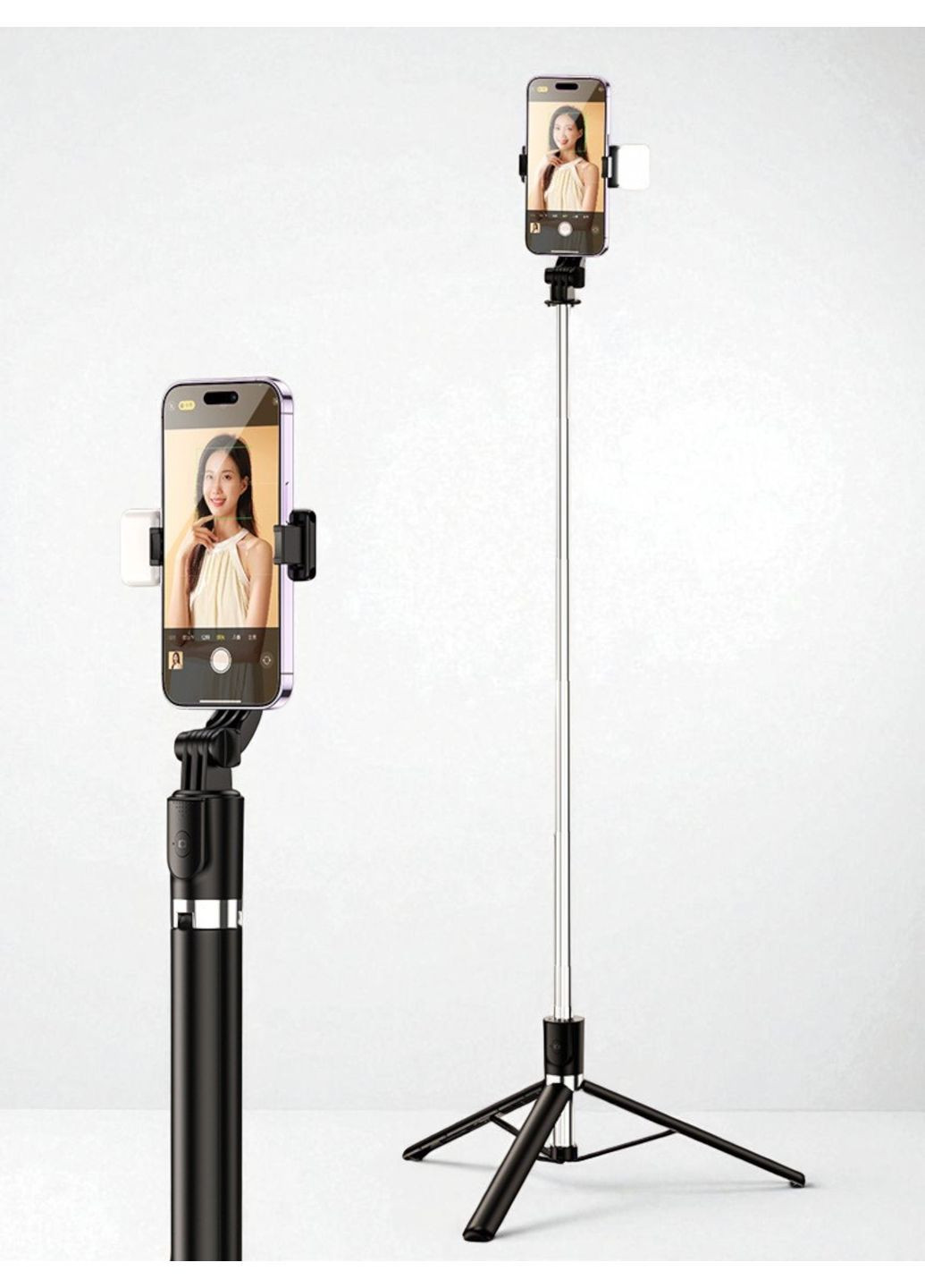 Штатив для телефона с лампой селфи палка с пультом трипод монопод тренога для айфона мини штатив для блогера No Brand (362045882)