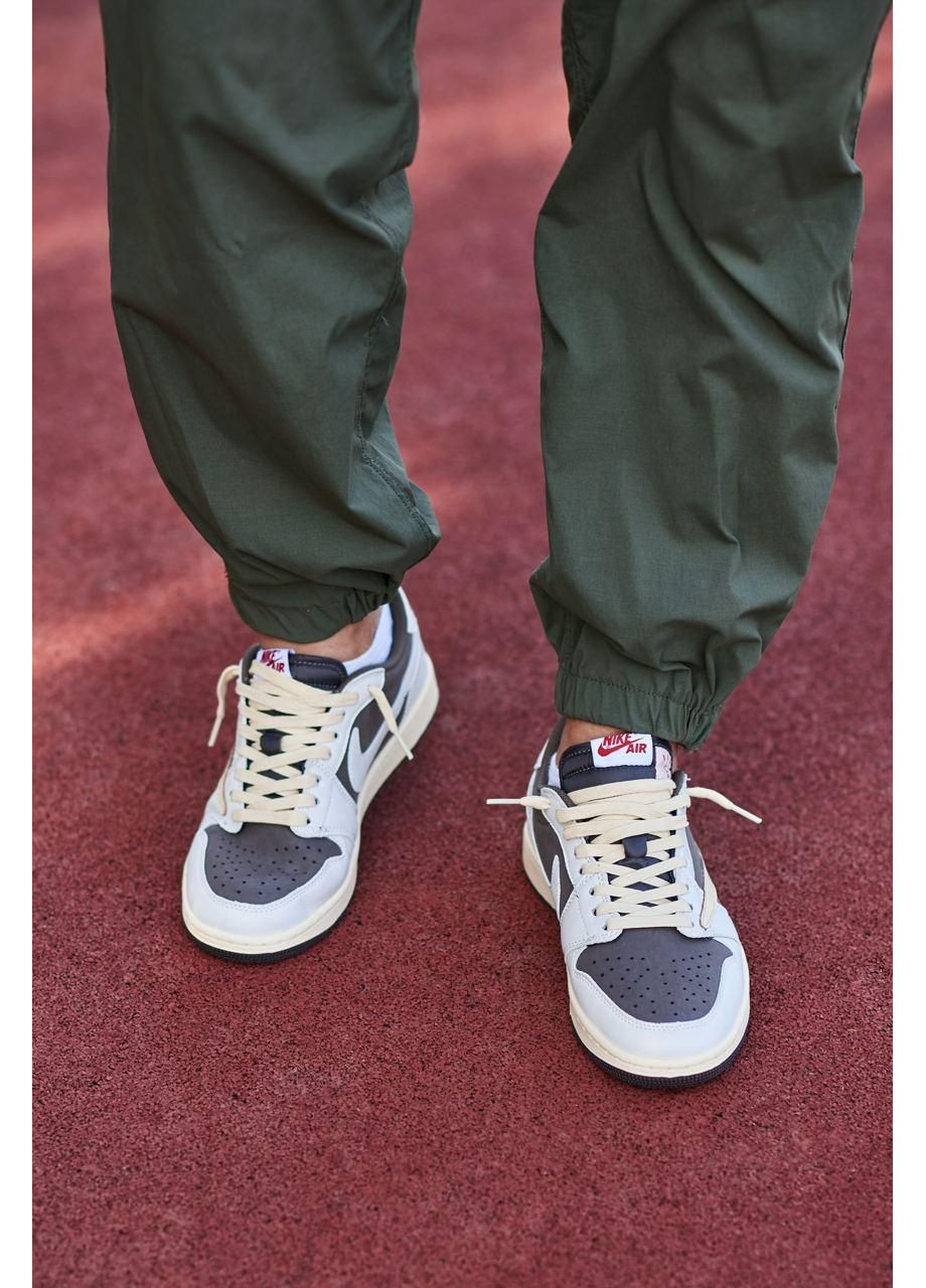 КРОСІВКИ ЖІНОЧІ NIKE TRAVIS SCOTT X AIR JORDAN 1 LOW OG REVERSE MOCHA НАЙК ТРЕВІС СКОТ No Brand білі демісезони (367172124)