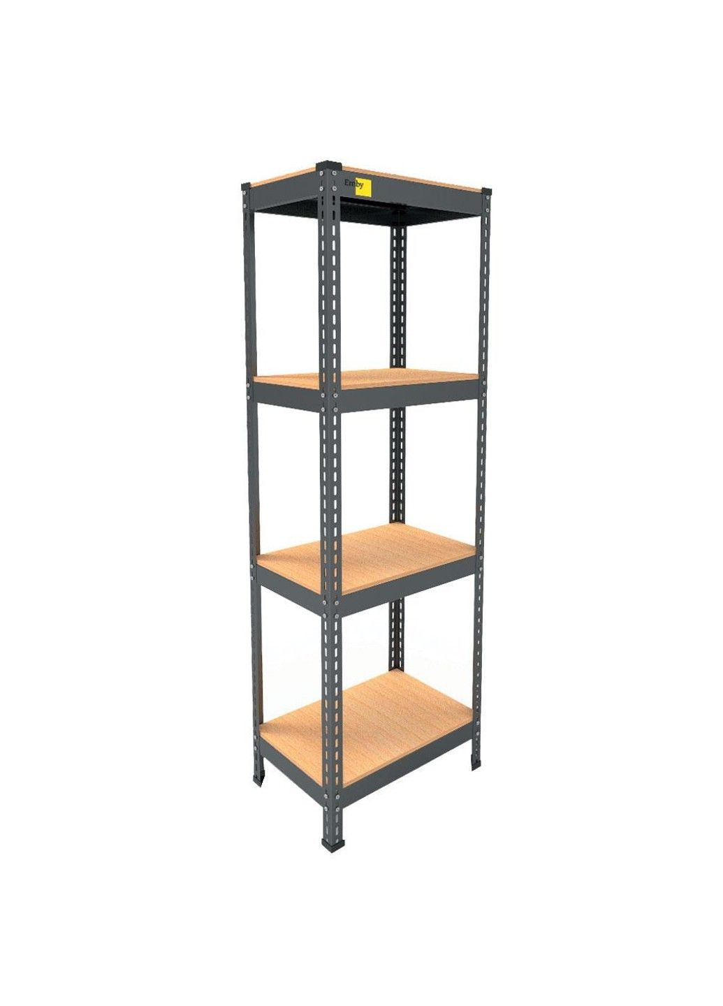 Металлический стеллаж Light Series (размер 1500х450x300мм) 4 полки ДСП до 100кг Черный Emby (331640052)