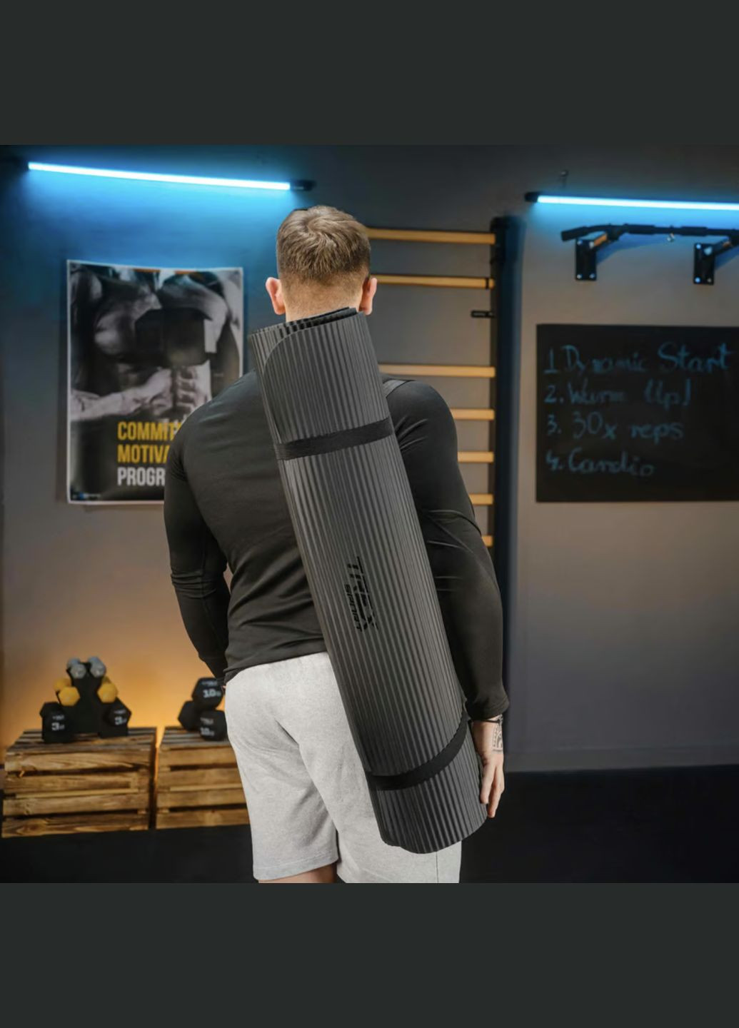 Коврик для йоги TX-019NGM NBR 1см 190х80 черный TREX Sport (323136255)