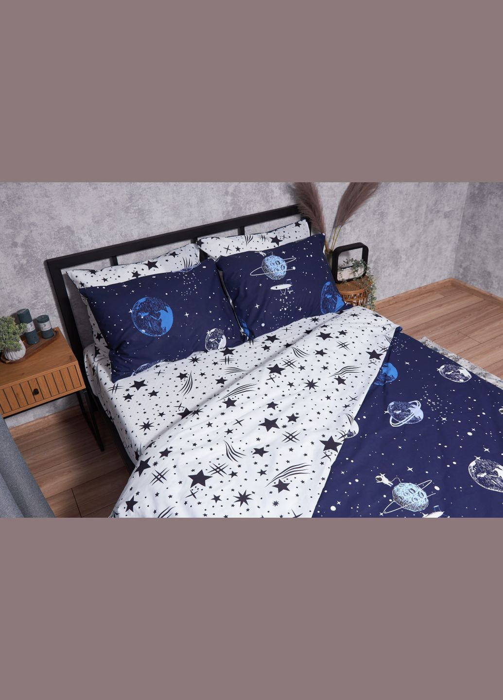 Комплект постельного белья Ranforce Elite «» семейный 143х210х2 наволочки 2х70х70 (MS-820001730) Moon&Star cosmos (285717884)