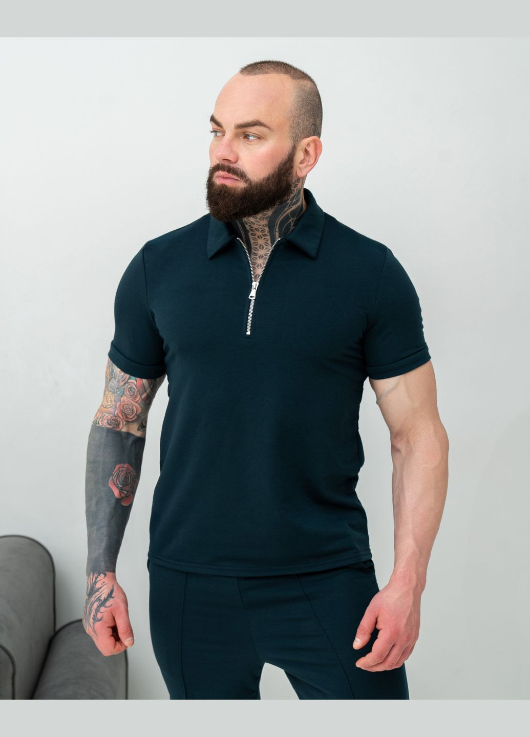 Поло чоловіче на змійці No Brand поло (296436991)