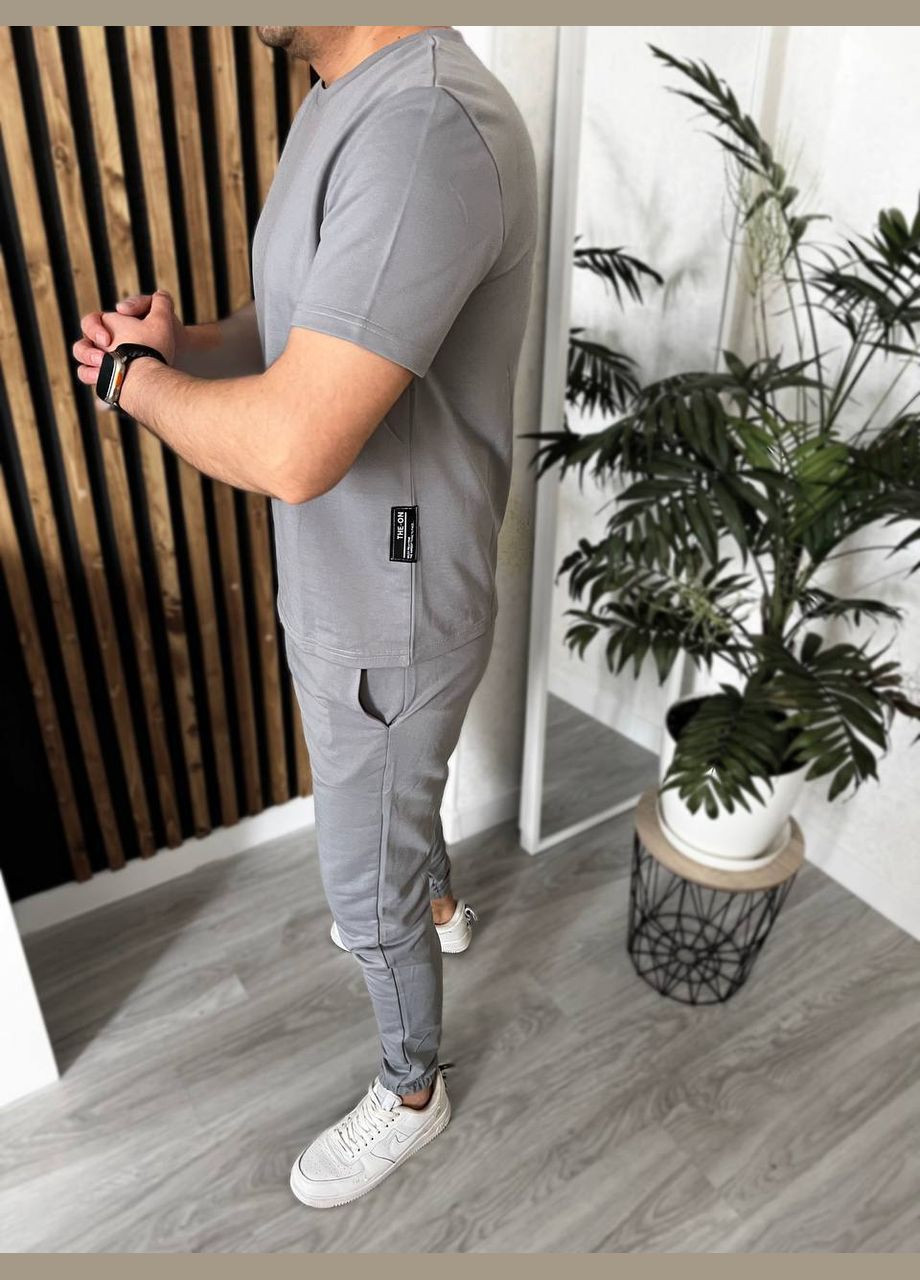 Сірий демісезонний костюм тканина двунитка відмінна якість No Brand