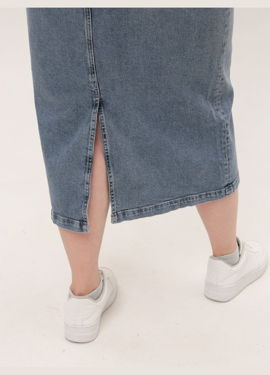 Спідниця жіноча джинсова довга блакитна зі стрейчем Cracpot Пряма (329854066)