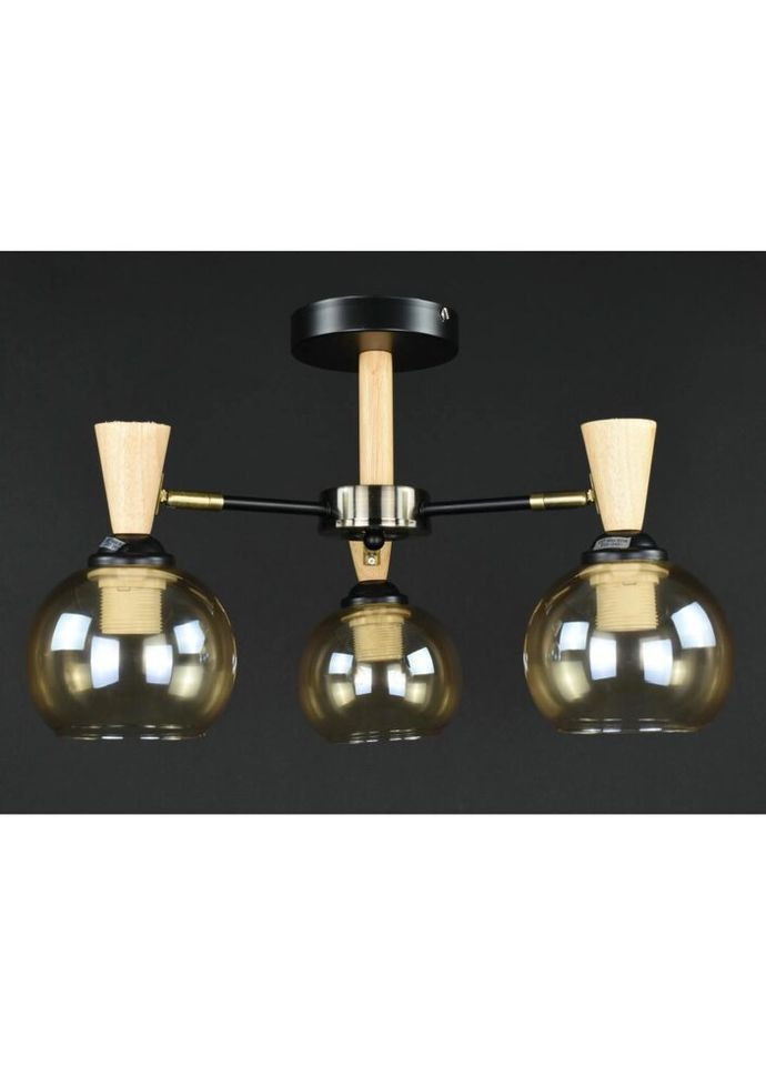 Стельова люстра на 3 лампочки 27298 Чорний 28х46х46 см. Sunnysky (335975739)