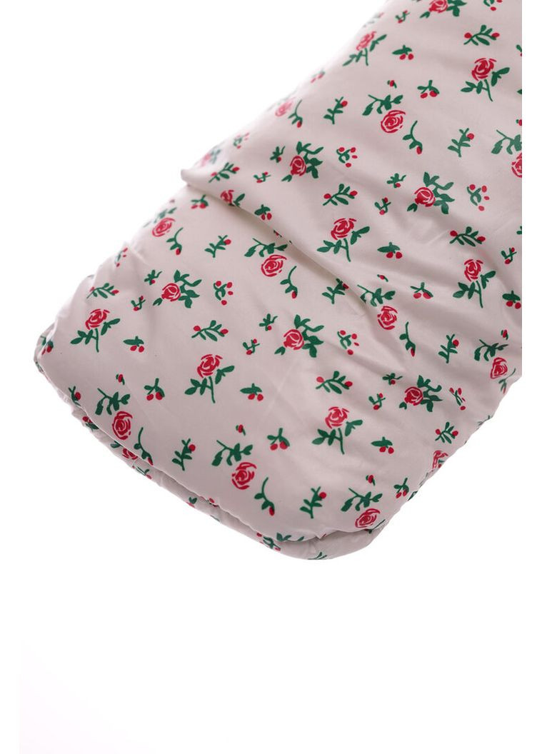 Чоловічок для дівчинки на хутрі без логотипу з принтом маленьких трояндок білий 74 см (51665) BABYKROHA (315340811)