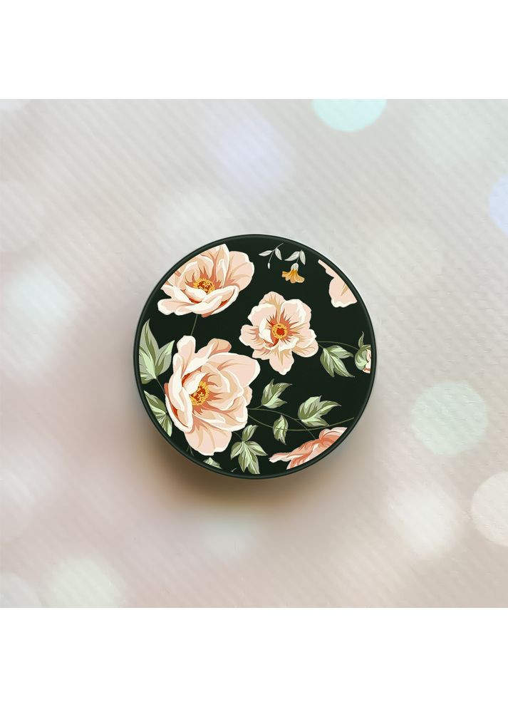 Тримач для смартфона / планшета попсокет Popsocket Чорний:: Квіти пастельні (принт 277) Creative (360683660)