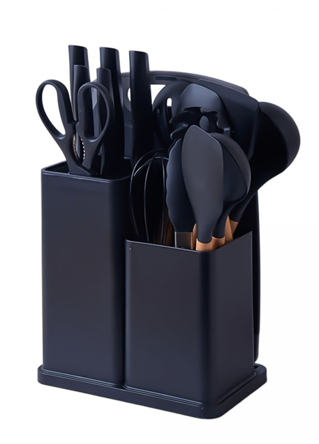 Многофункциональный набор кухонных принадлежностей на подставке из силикона с бамбуковой ручкой 19 предметов Good Idea (285719054)