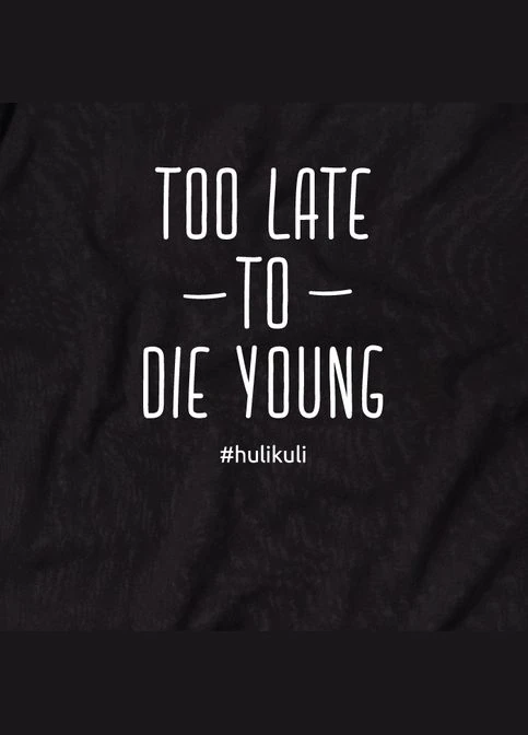 Чорна футболка "too late to die young" чоловіча чорна (hk-fut-04) BeriDari