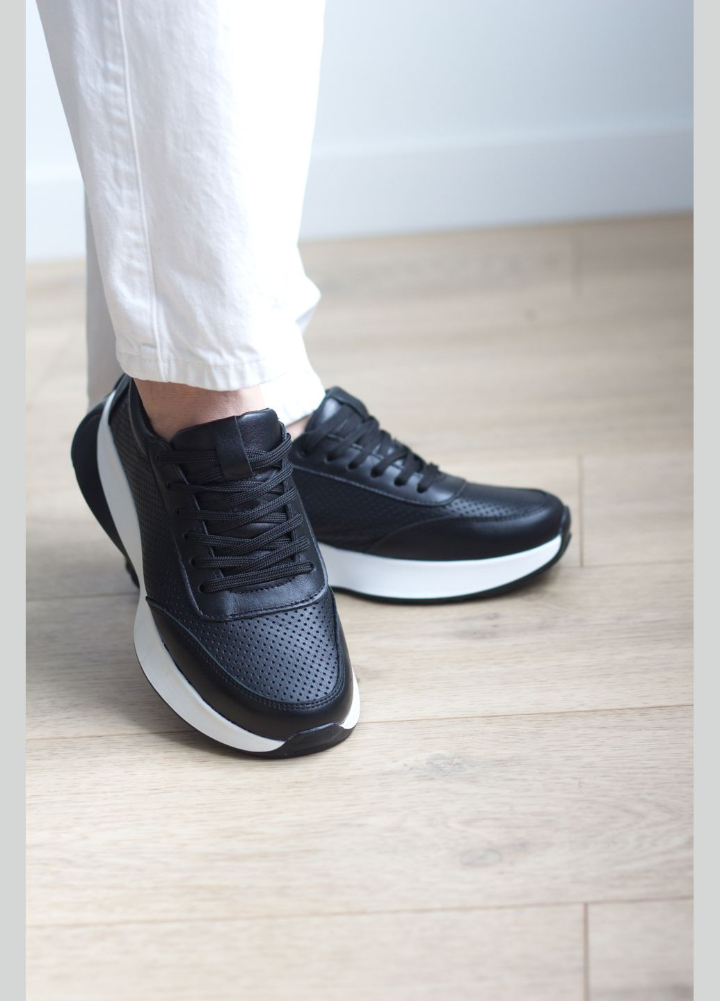 Кросівки жіночі з натуральної шкіри Zlett 3805 чорні літо (330830490)