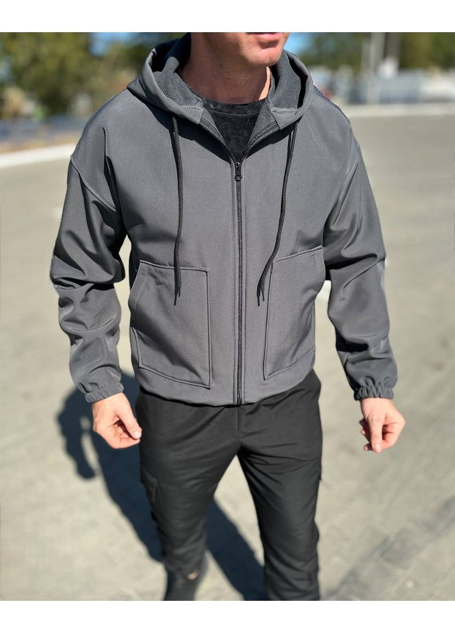 Графитовая крутящая мужская куртка с softshell Luna