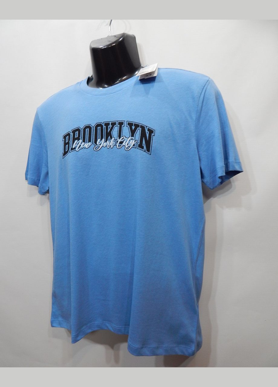 Голубая мужская футболка cares оригинал р.48 145fm Primark