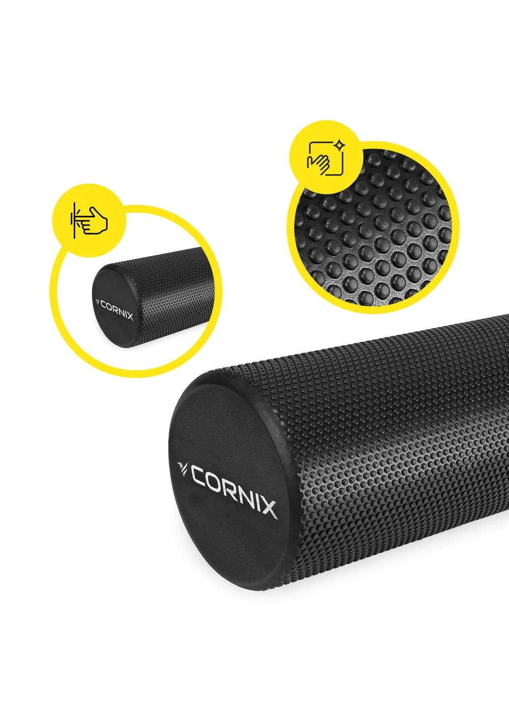 Масажний ролик EVA+ 60 x 15 см (валик, роллер) Black Cornix XR-0310 (375331397)