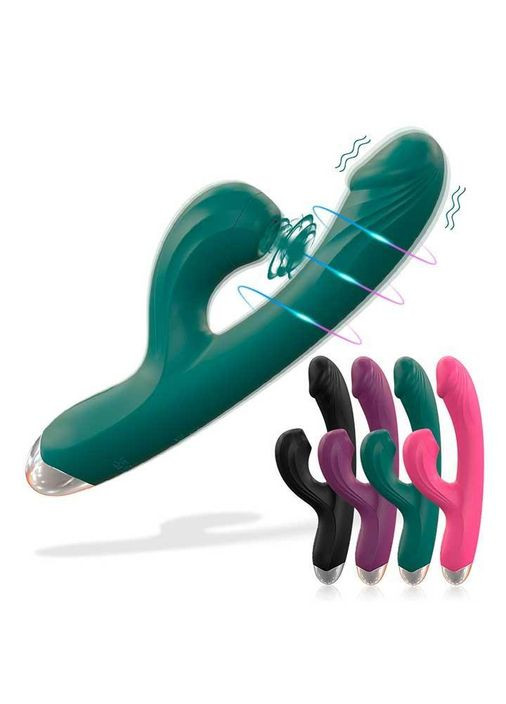 Вибратор - вуманайзер для клитора и точки G "Melo" 20 режимов - Зеленый No Brand (370290071)