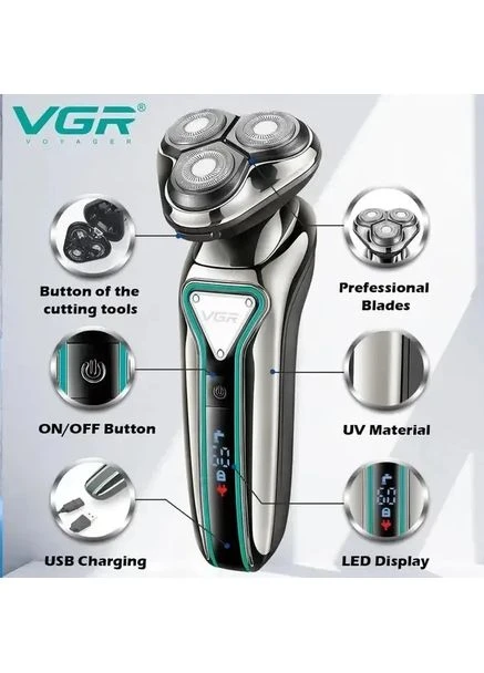 Професійна акумуляторна бритва для бороди VGR V-323 Digital (382516207)