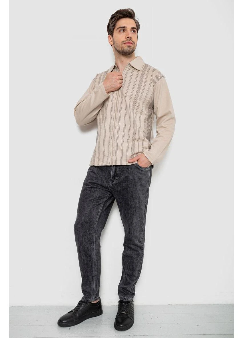 Кофта чоловіча на блискавці в смужку, колір світло, 238R123 No Brand (388554756)