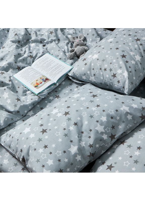 Пододеяльник Бязь Gold Люкс Евро 200 x 220 см (MS-870000723) Moon&Star Silver Stars (357208755)