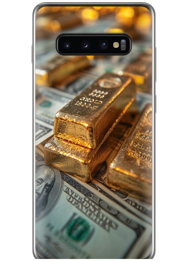 Силиконовый чехол 'Слитки и доллары' для Endorphone Samsung Galaxy S10 Plus (291132660)