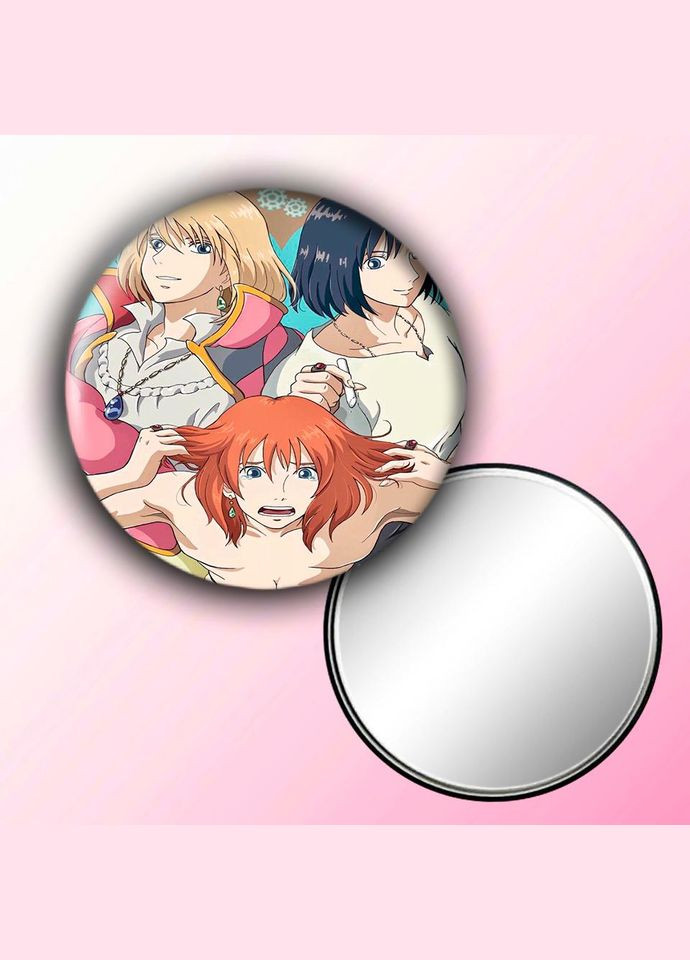 Зеркальце косметическое карманное Аниме Ходячий замок #0004 с рисунком круглый 56 мм No Brand (309151905)