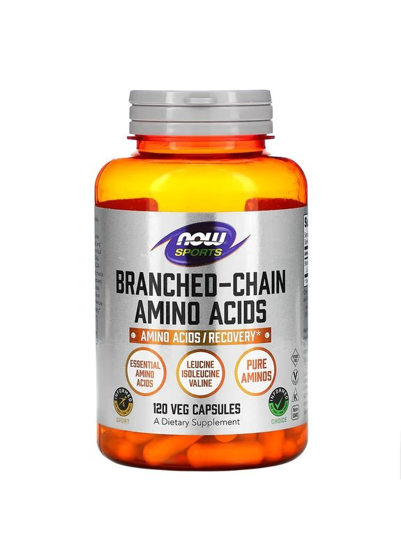 Амінокислоти Sports, Branched-Chain Amino Acids, 120 Veg Capsules Now (331155436)