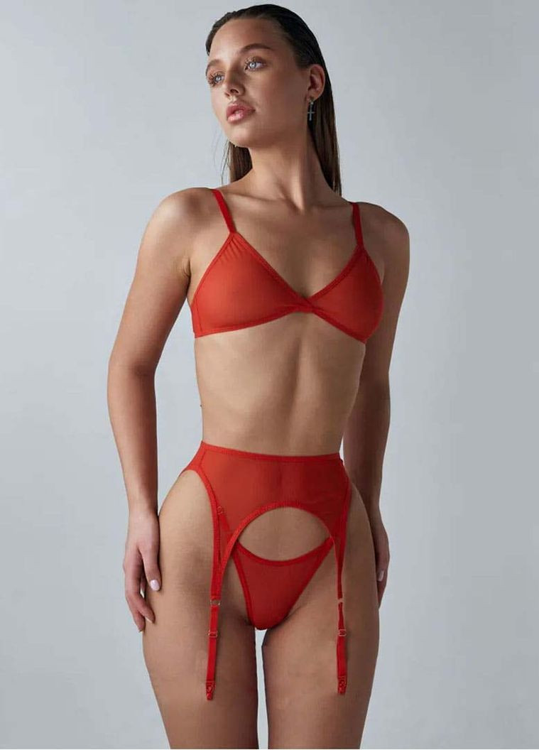 Червоний демісезонний сексуальний спокусливий еротичний комплект - еротична білизна NDS