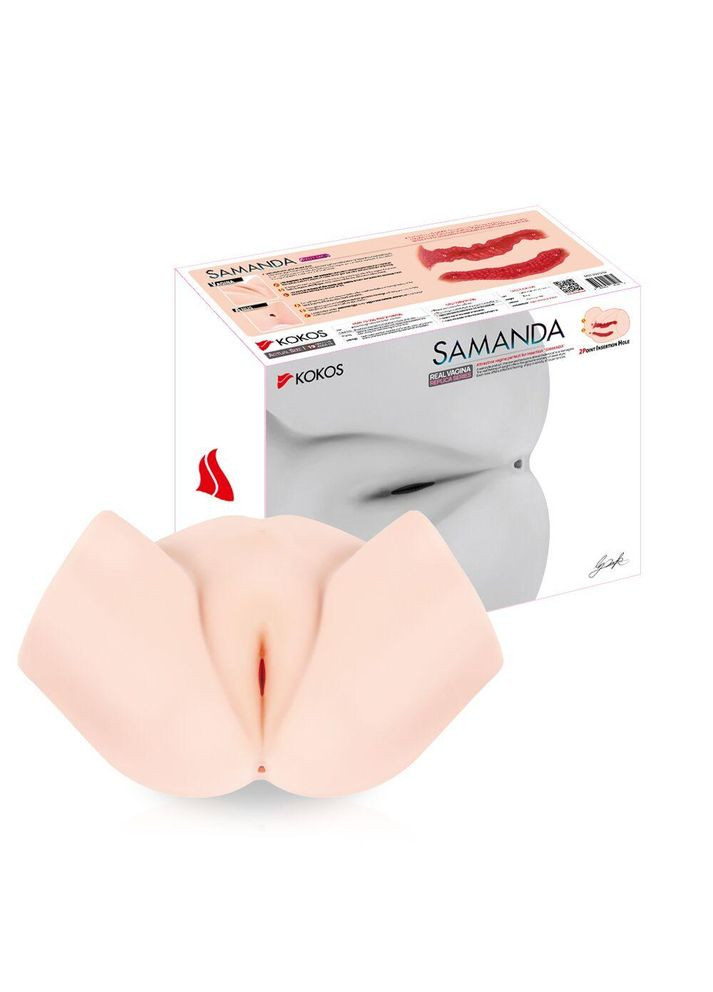 Мастурбатор-напівторс Samanda, два входи: вагіна та полиця Kokos (328962447)