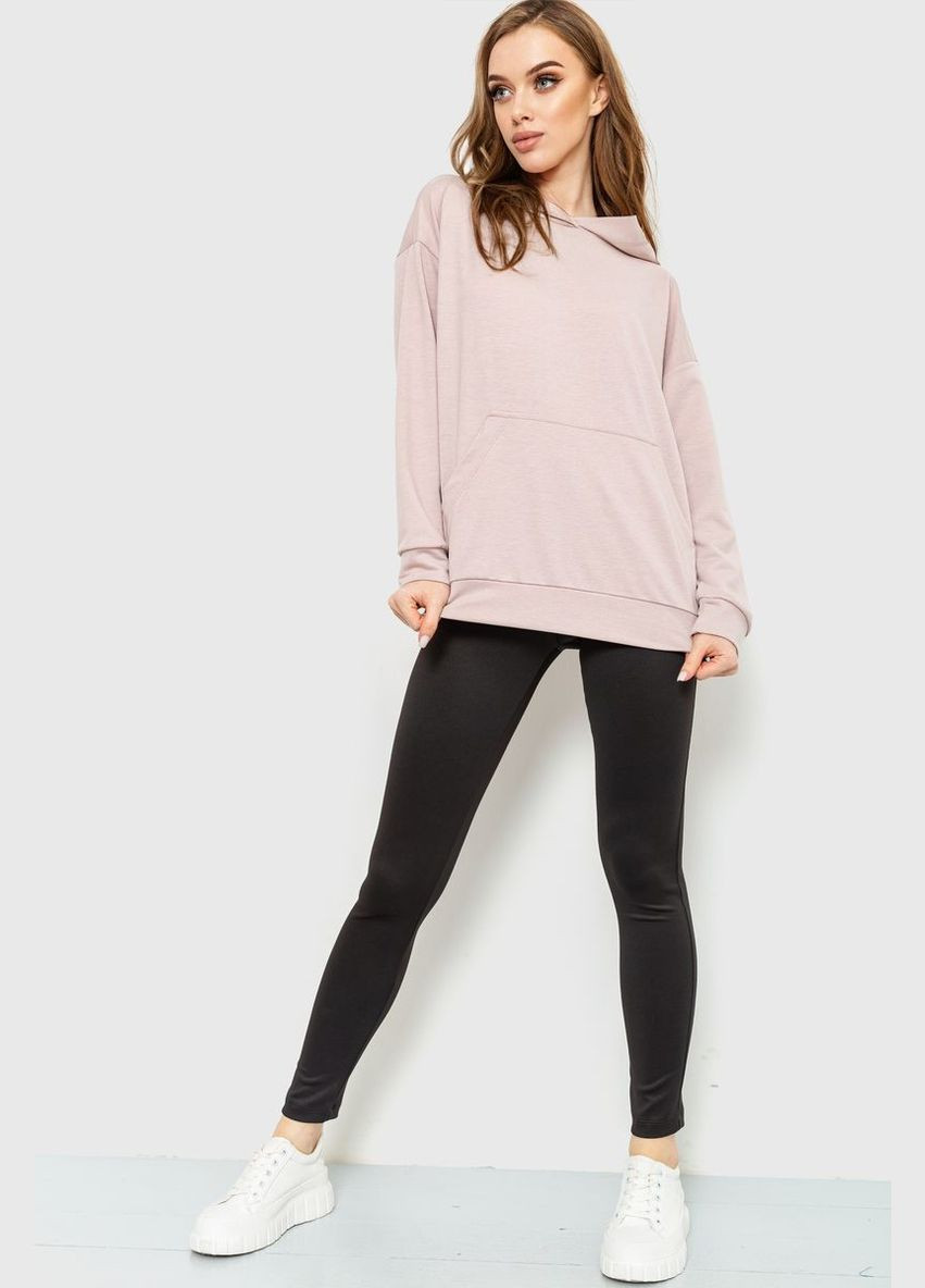 Худи женский двухнитка светло-бежевый однотонный размер 44-46 (sku_102R282) Ager (316226322)