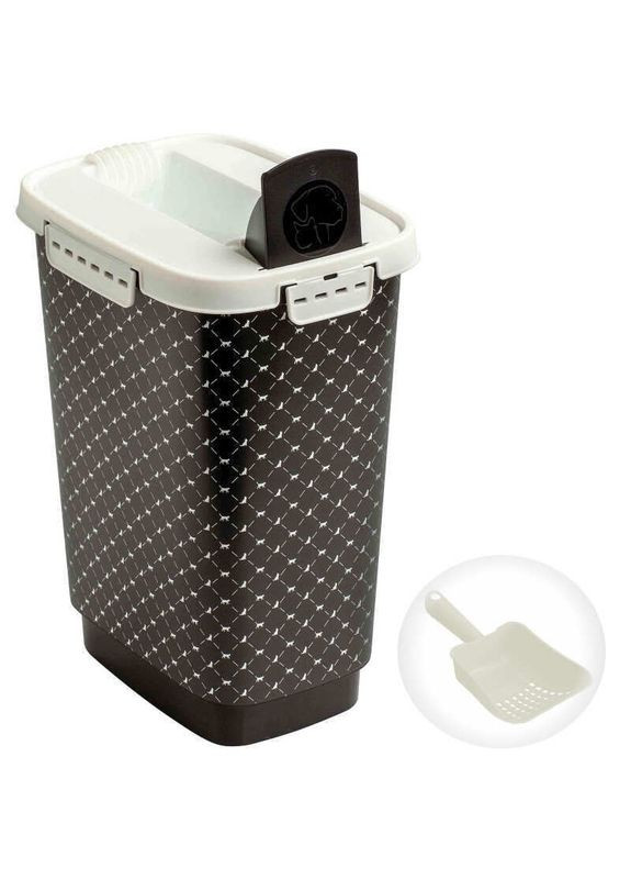 Контейнер для хранения сухого корма котов и собак (чёрный) Food Box Cody - 50 л + Scoop Rotho MyPet (327434418)