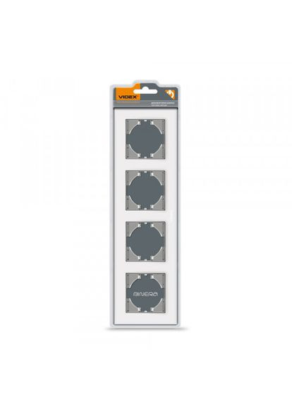 Рамка белое стекло на 4 места горизонтальная BINERA Videx (366298253)