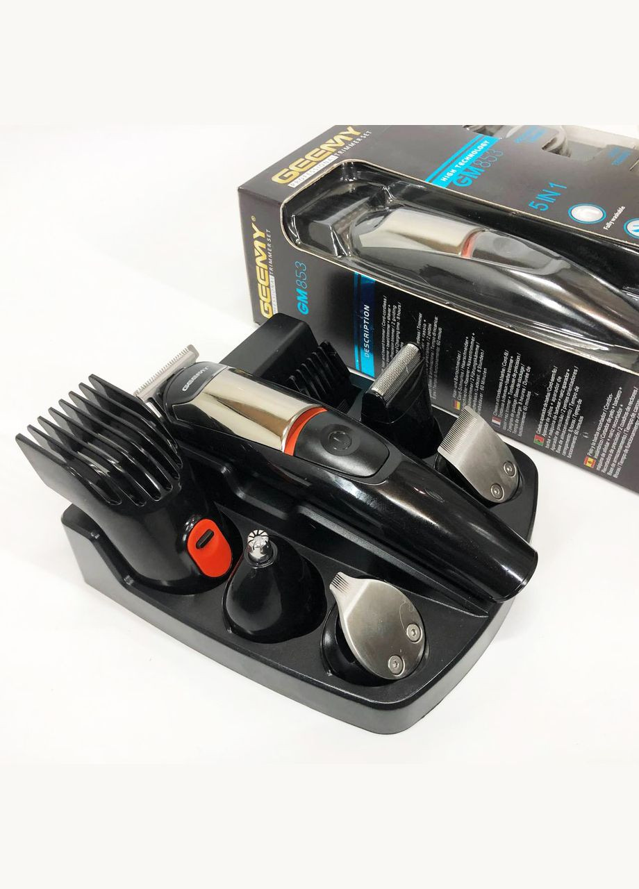 Професійна машинка для стрижки волосся з насадками Geemy GM-853, Миюча машинка CK-877 для стрижки Gemei (351485943)