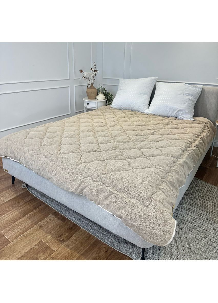 Одеяло двуспальное открытое двустороннее из овечьей шерсти Camell wool 21437 175х215 см бежевое Arda (365964945)