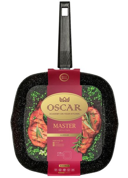 Сковорода гриль Master OSR-8102-28 28х28 см чорна Oscar (364771363)