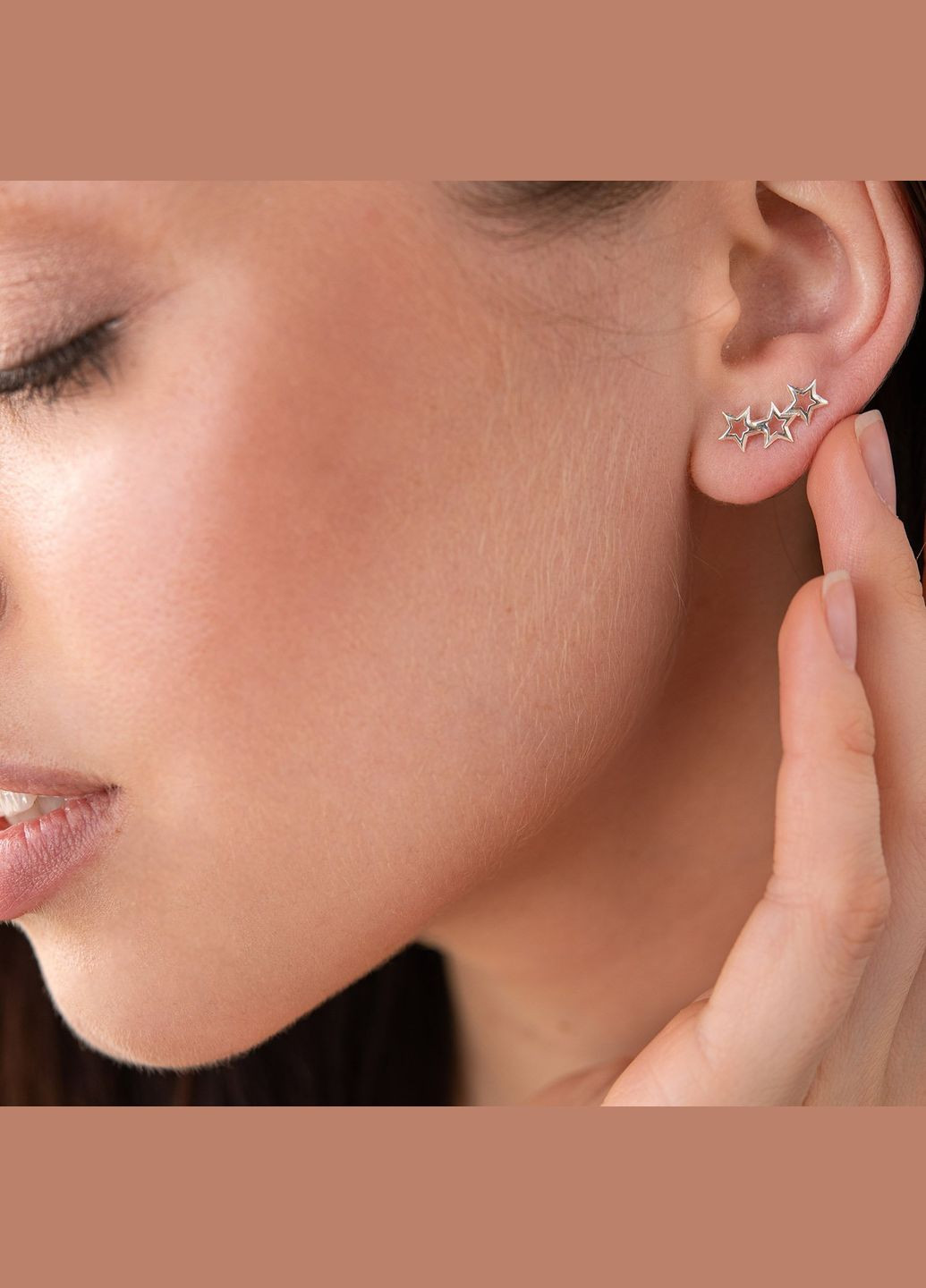 Срібні сережки - пусети Зірочки 123021 Oniks (264295654)