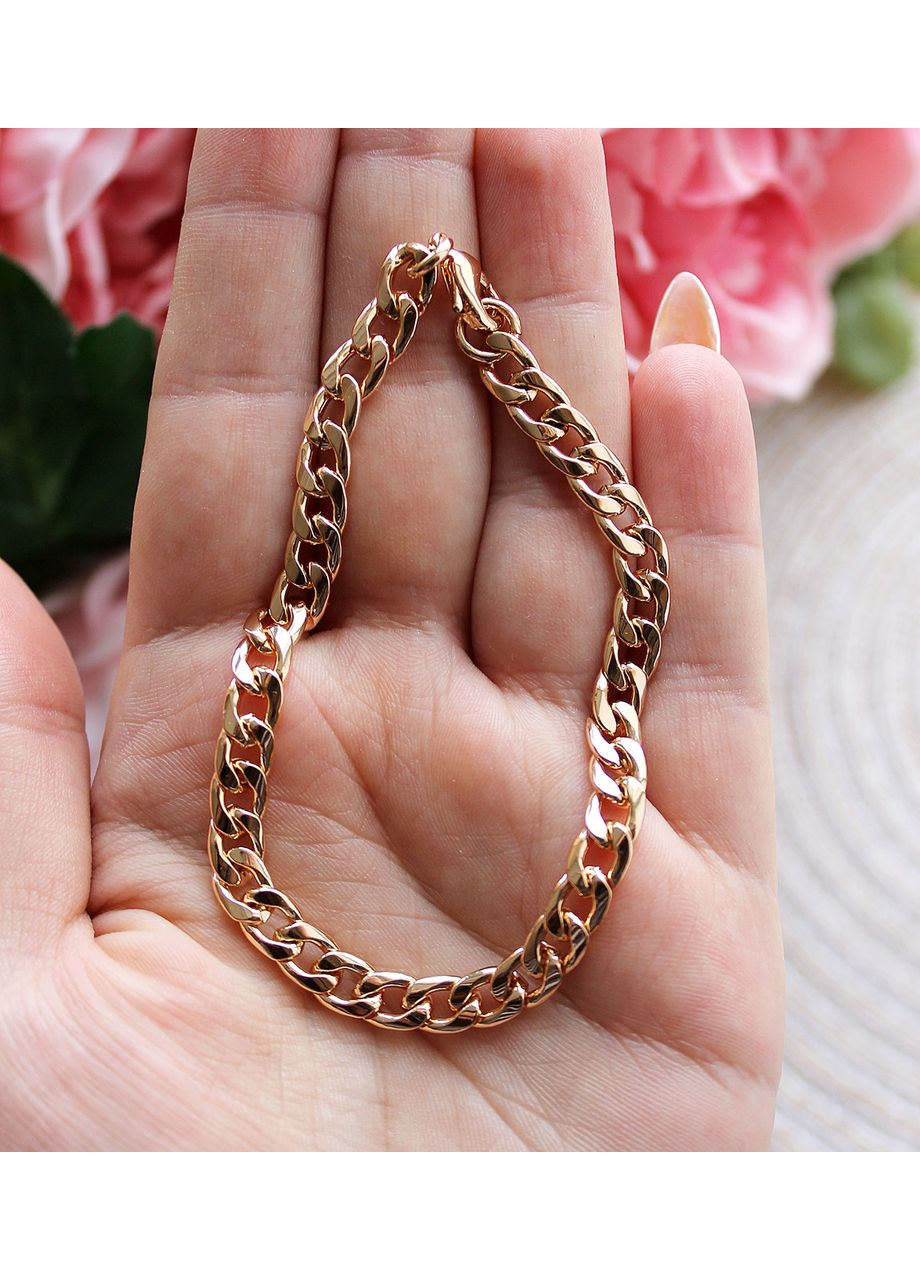 Класичний жіночий браслет, панцерний, медичний сплав, колір золото No Brand (330824986)