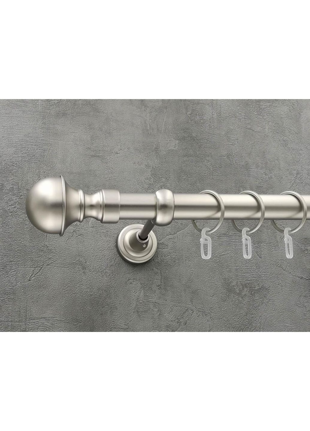 Карниз Бостон гладка штанга одинарний відкритий 25 мм 240 см Сатин Quadrum (352782201)