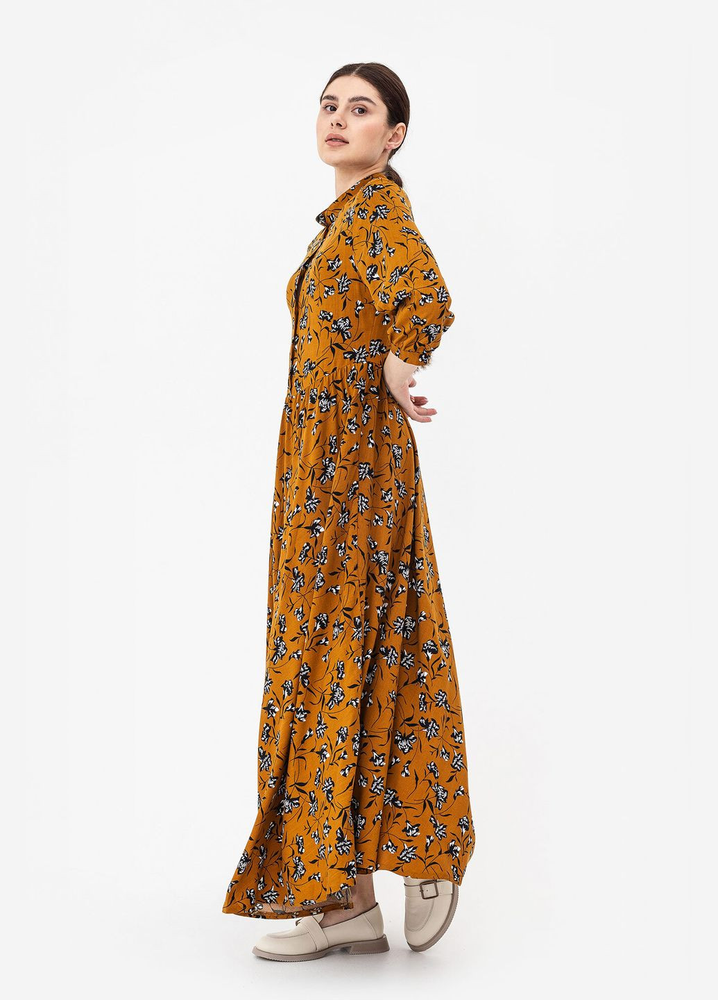 Коричневое кэжуал платье michelle Garne с абстрактным узором