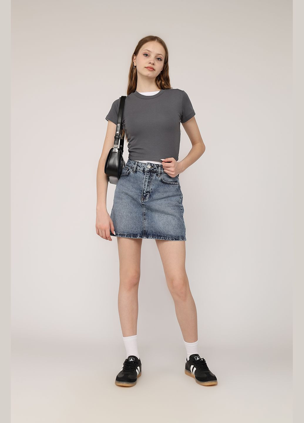 Голубая юбка трапеция, женская цвет голубой cb-00272544 Best Jeans