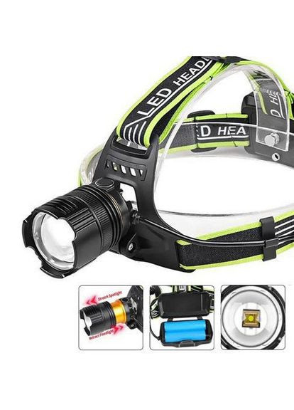 Яскравий потужний акумуляторний ліхтар налобний AR A16 TG 1 режим роботи Т6 Zoom 2х18650 IPX4 No Brand (317191361)