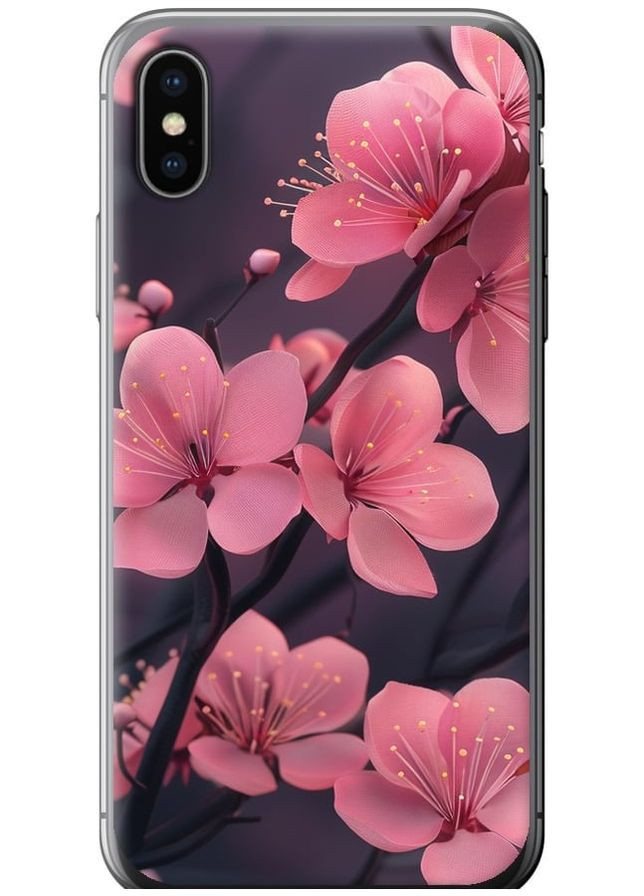 Силиконовый чехол 'Пурпурная сакура' для Endorphone apple iphone x (293515114)
