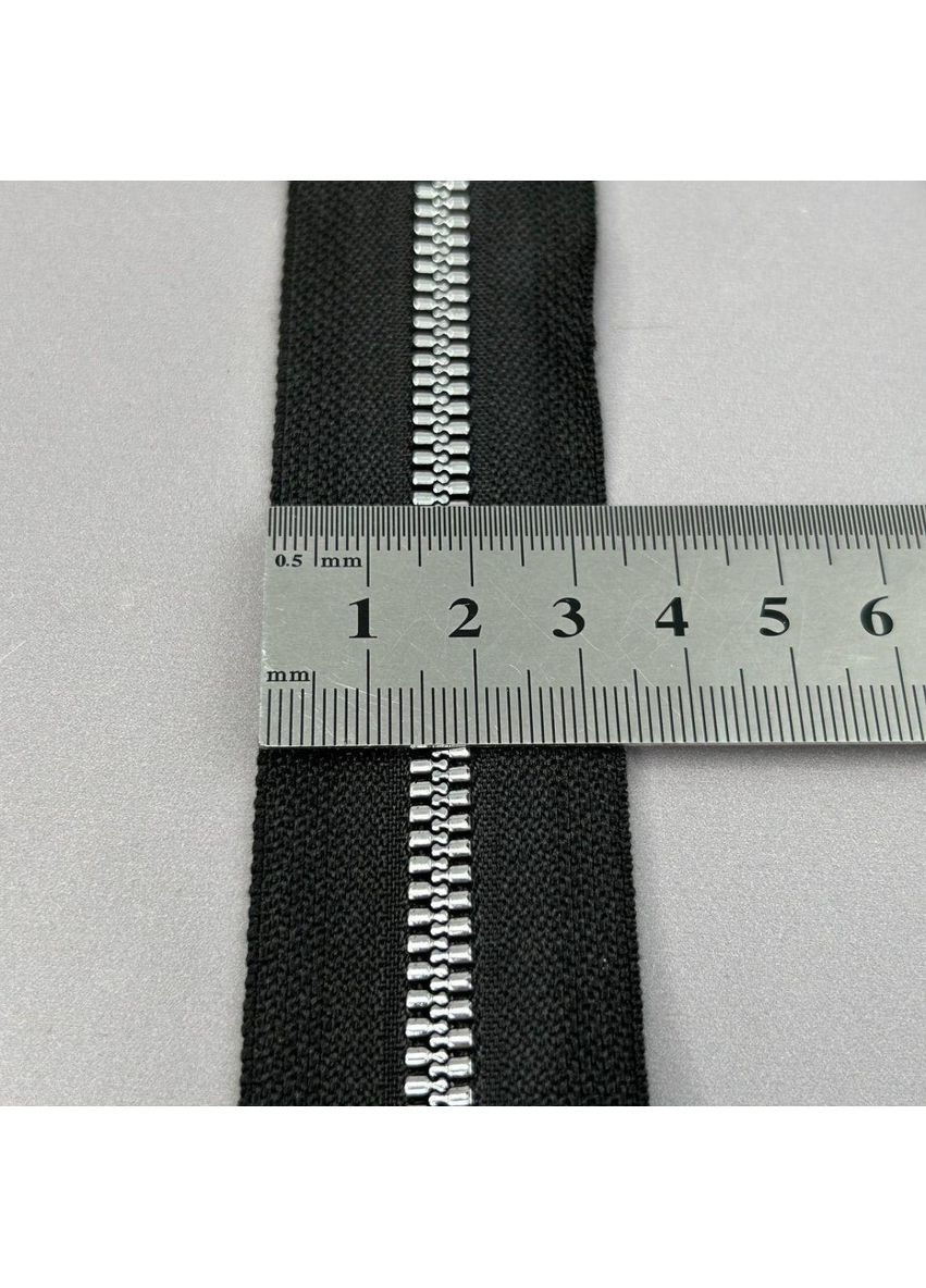 75 см-тракторна блискавка Т5 з декоративним пулером-чорна зі сріблом Plus-plus (354795038)