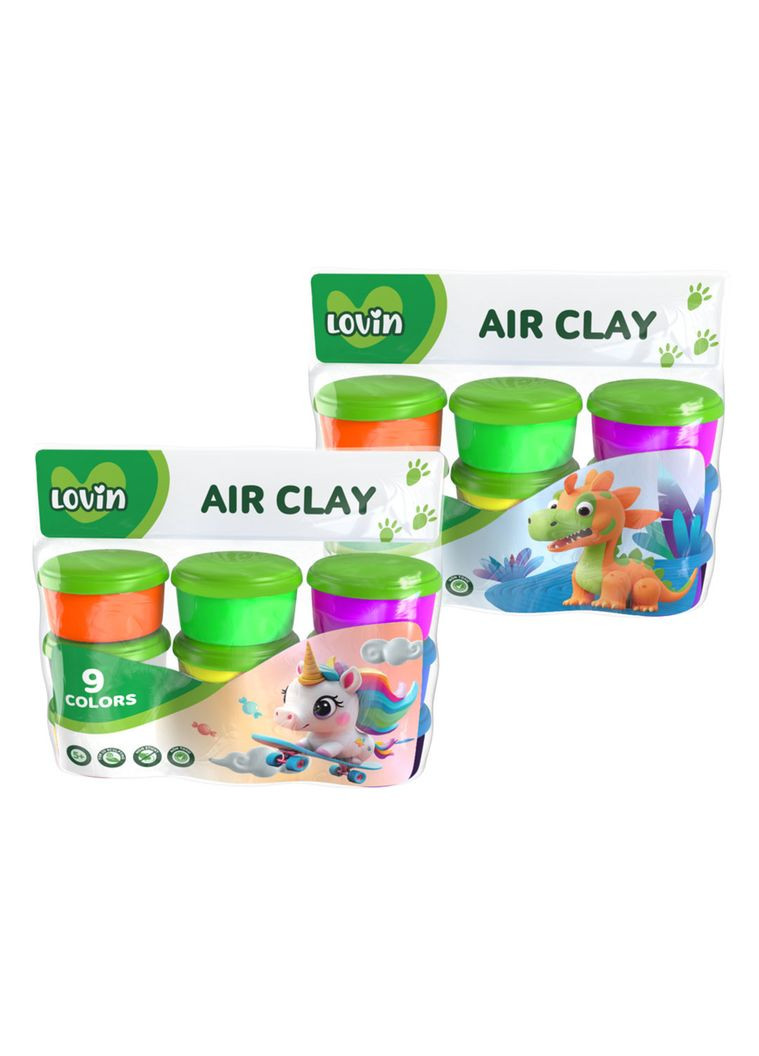 Набір для ліплення з повітряним пластиліном у стаканчиках, 9 кольорів, ТМ Lovin (7000218) No Brand (361400772)