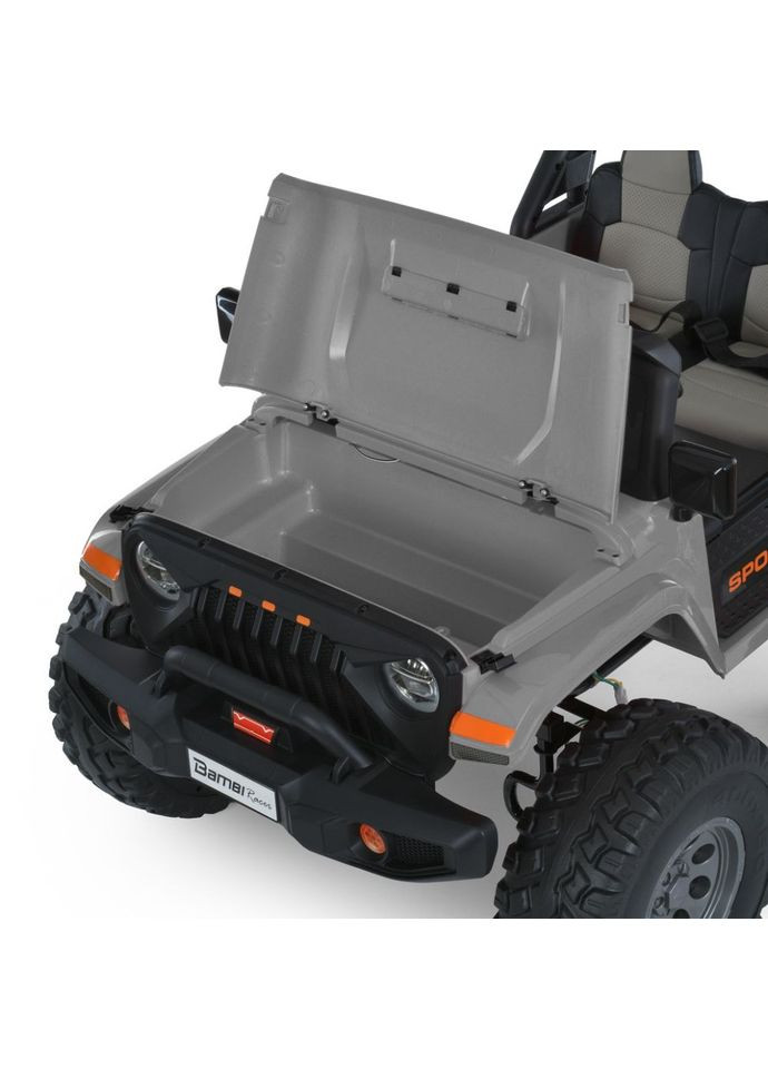Дитячий електромобіль Джип 2-місний сірий для дітей від 3 років з акумулятором та музикою Bambi Racer (368756044)