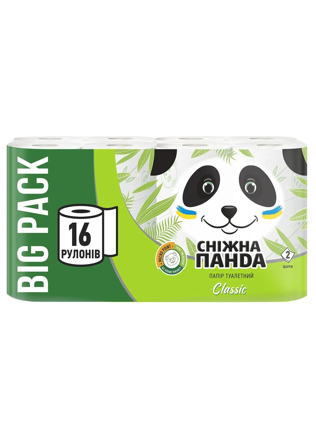Двухслойная туалетная бумага Снежная Панда Classic, 16 рулонов Сніжна Панда (328200436)
