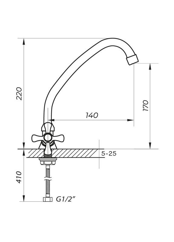 Змішувач для кухні JIK4 102-A (ZX0409) Zerix (322004668)