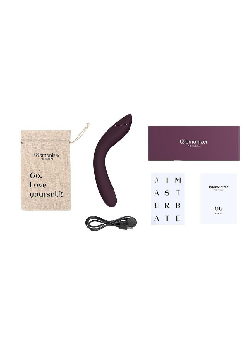 Вакуумний стимулятор для точки G та клітора з вібрацією Womanizer OG Aubergine, 12 рівнів, 3 режими No Brand (366877700)
