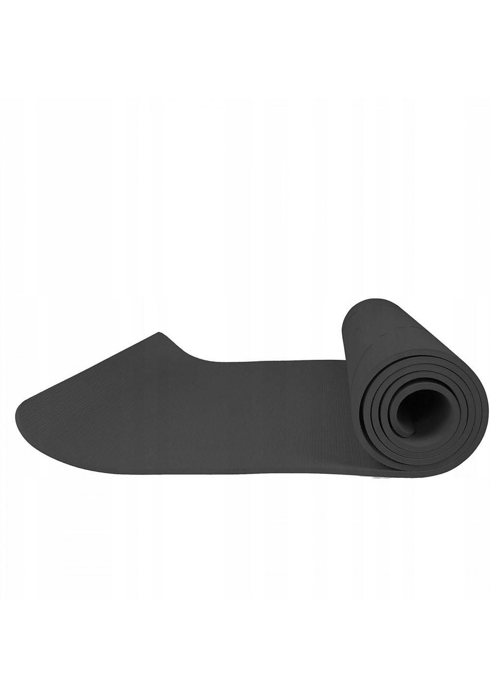 Коврик (мат) для йоги та фітнесу TPE 6 мм YG0016 Black Springos (280911281)