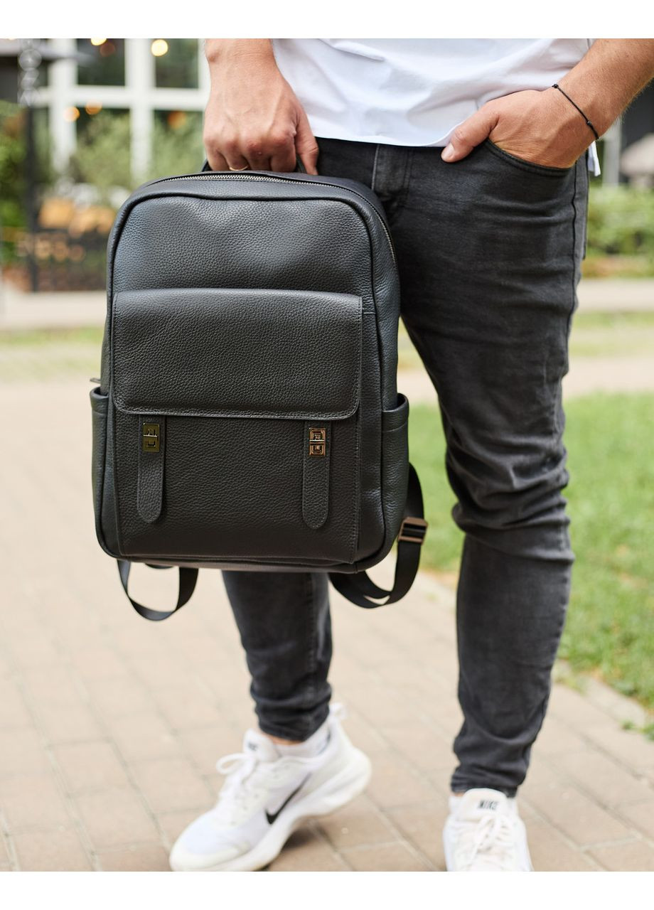 Стильный мужской кожаный рюкзак 40х30х17, практичный аксессуар для ноутбука и документов, No Brand (359380811)