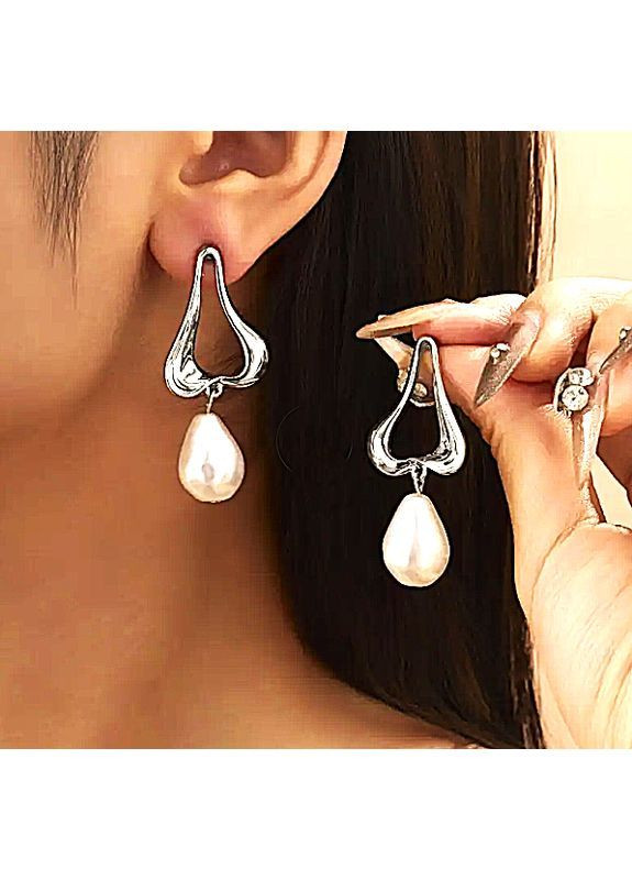 Сережки біжутерія з підвіскою намистиною No Brand (362947742)