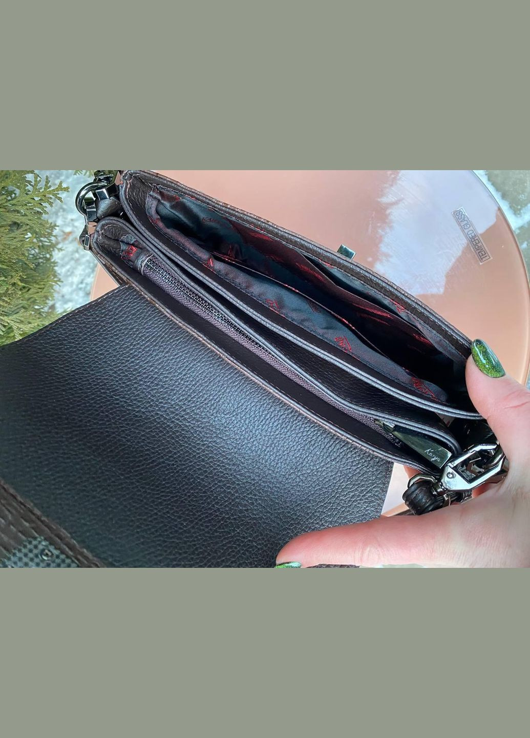 Жіноча сумка крос-боди КАRYA Туреччина натуральна шкіра містка з довгим ременем в комплекті коричнева кроко Karya (341322868)