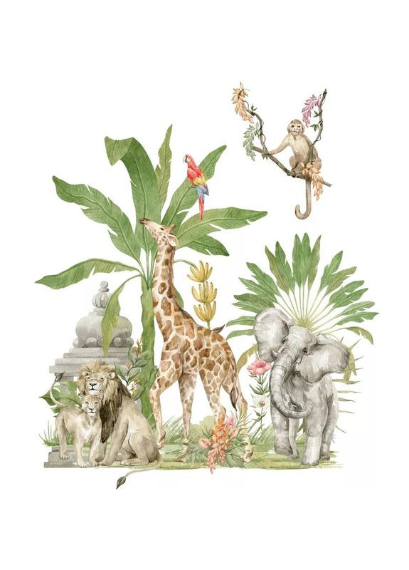 Виниловые наклейки на стену Звери и птицы в лесу (лист 60 х 100 см) Б475-3 No Brand (302242719)